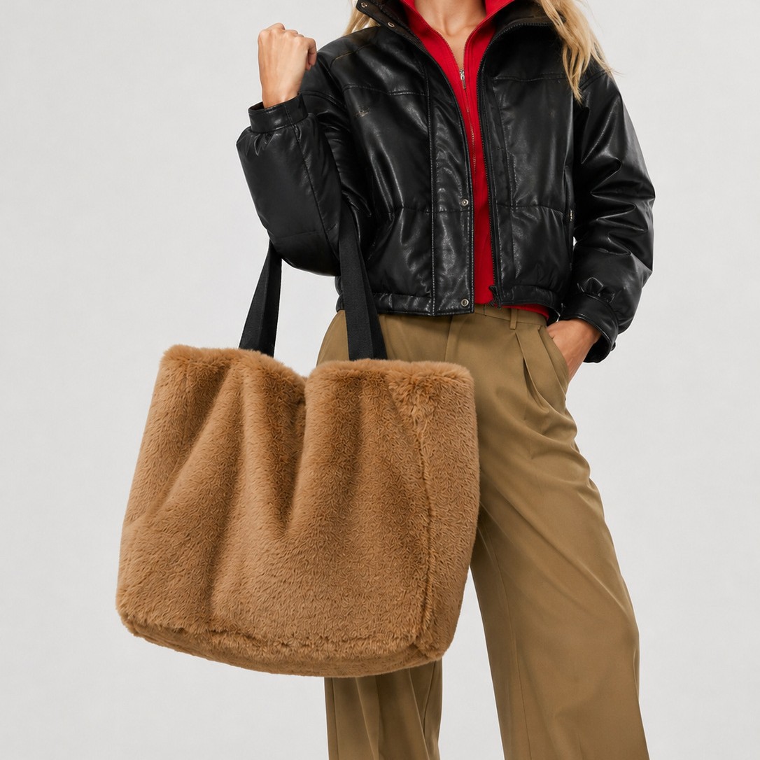 Women Bags Max - Winter Women's Faux Fur Tote Bag