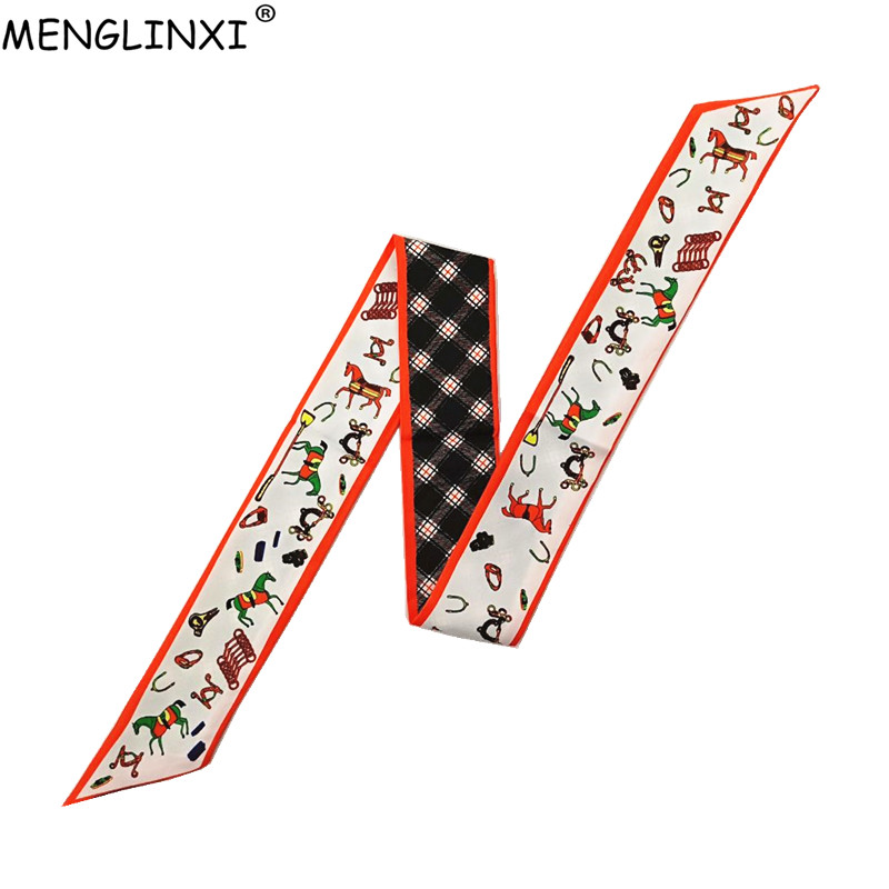Women Bags Luxury Brands - Horse Plaid Skinny Scarf Women Bag