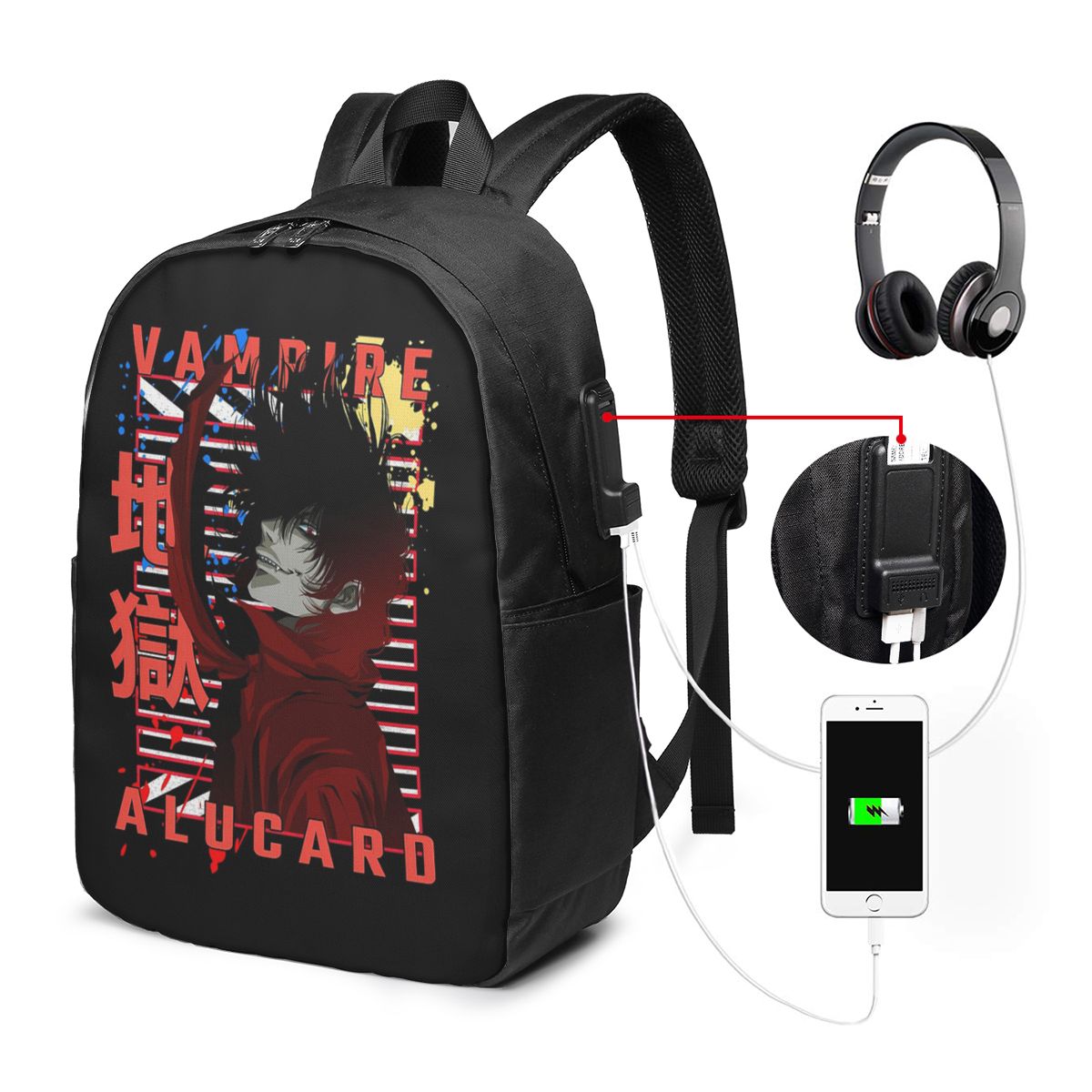 Women'S Bags Travel - Alucard Hellsing Manga Backpack Travel Notebook