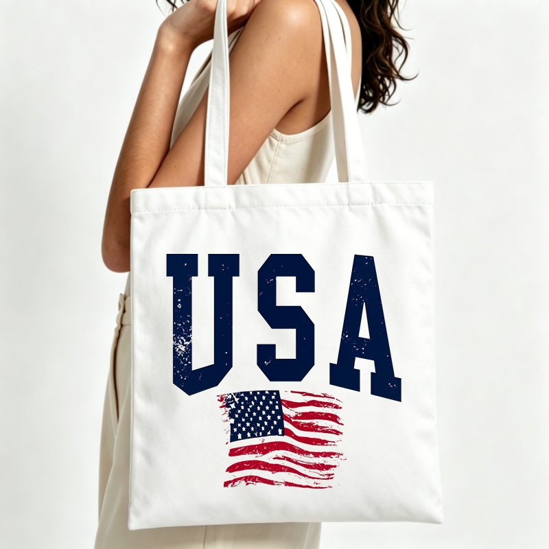 Women Bags Usa - USA letter print canvas tote bag