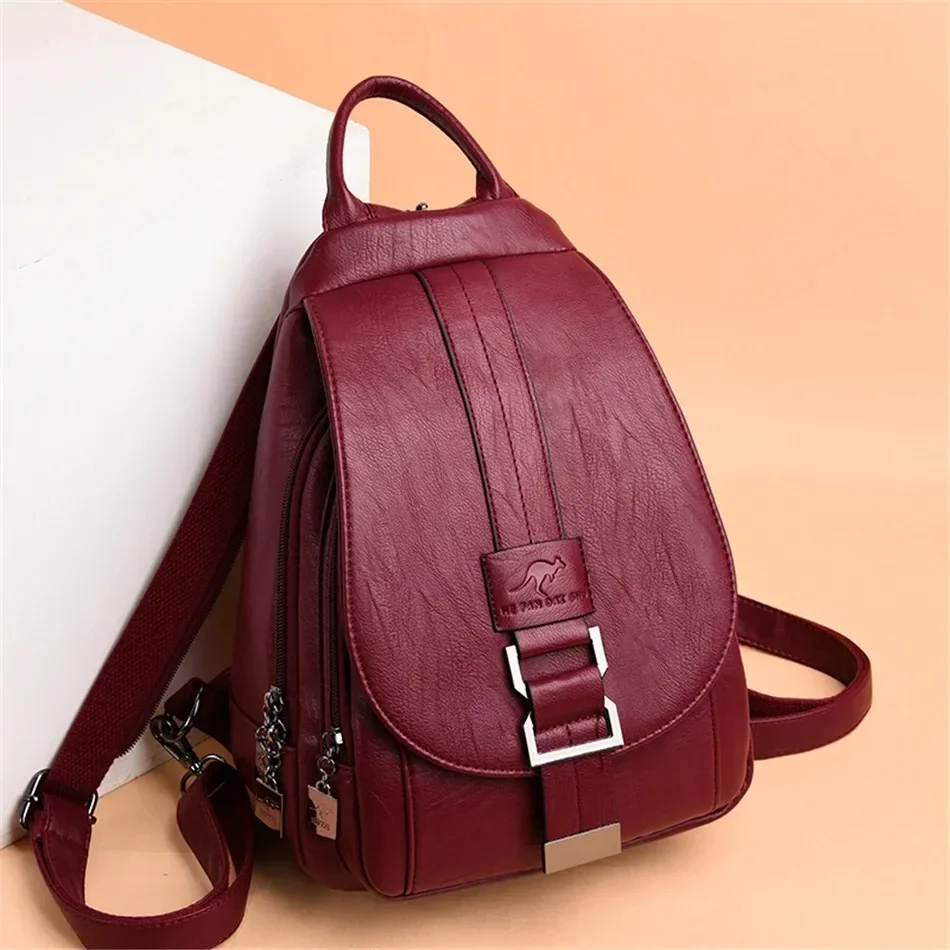 Women'S Vegan Bags - Multifunctional Women Leather Backpacks Vintage Backpack
