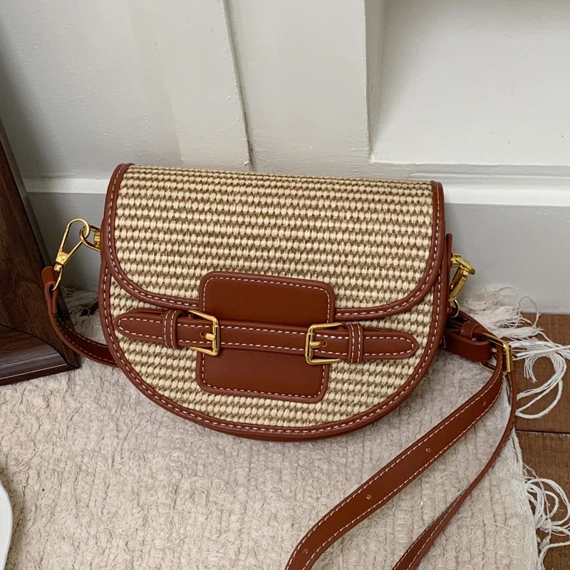 Women Bags Max - England Style Mini Straw Saddle Bags