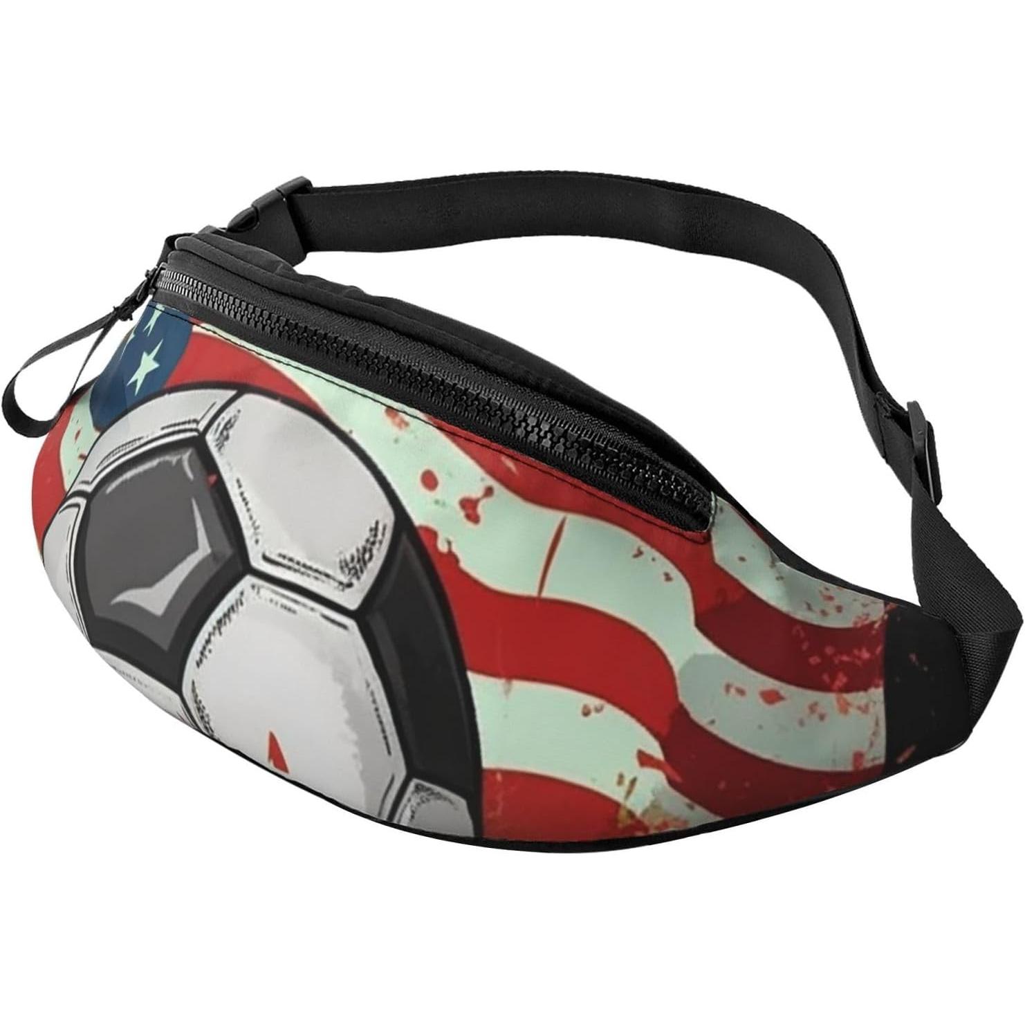 Women Bags Usa - Soccer USA American Flag Fanny Pack