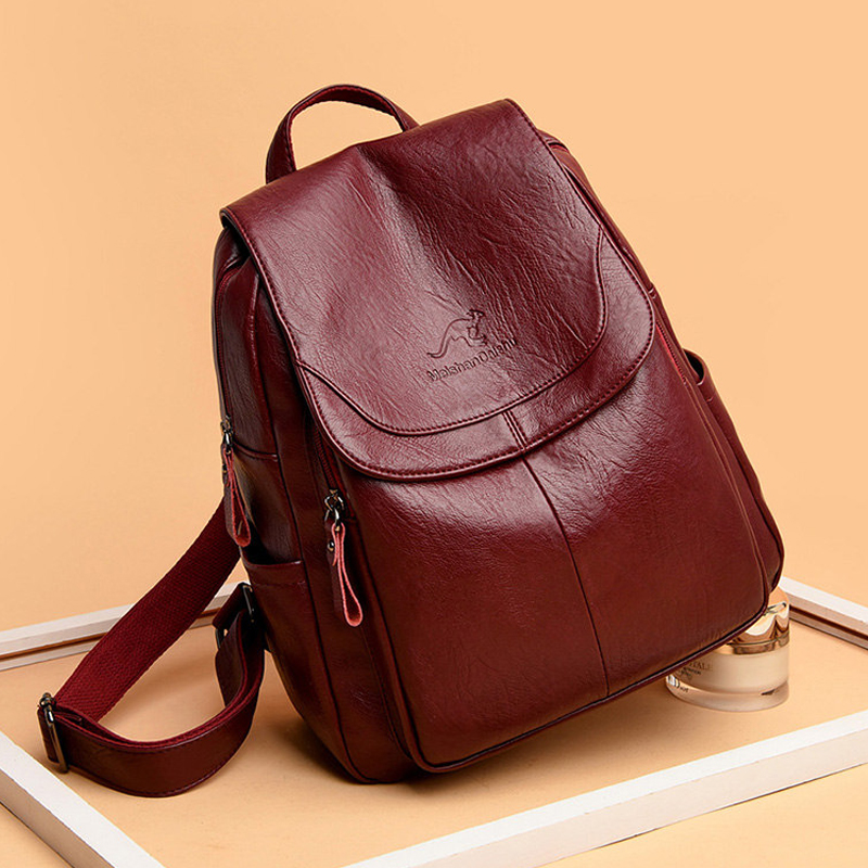 Vintage Soft Leather Backpack  - Women'S Vegan Bags 评论和价格