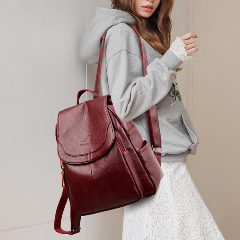 Vintage Soft Leather Backpack  - Women'S Vegan Bags 评论和价格