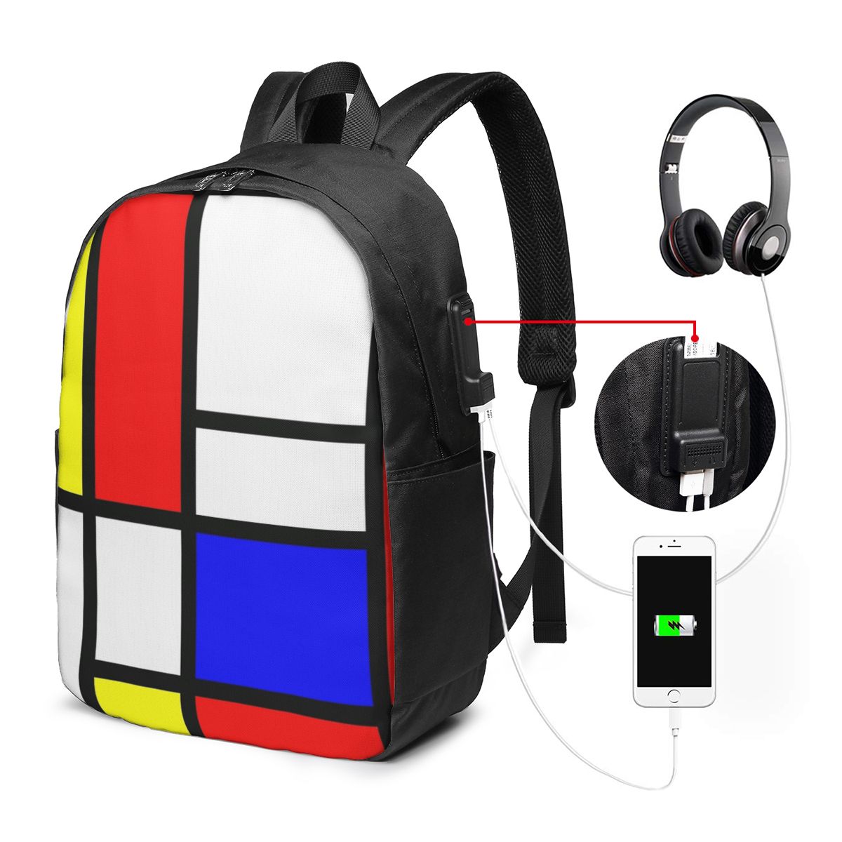 Piet Mondrian Composition  Bac - Women'S Bags Travel 评论和价格