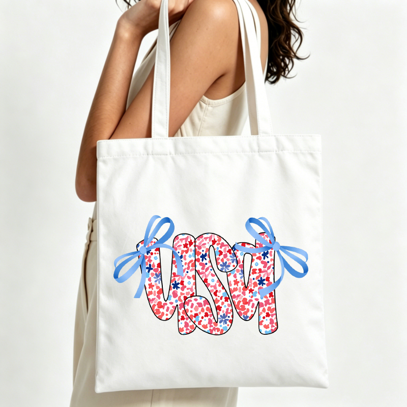 USA letter print canvas tote b - Women Bags Usa 评论和价格