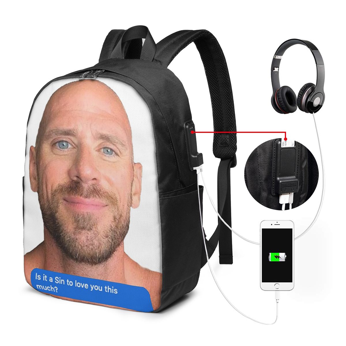 Johnny Sins Flirty Text Bubble - Women'S Bags Travel 评论和价格