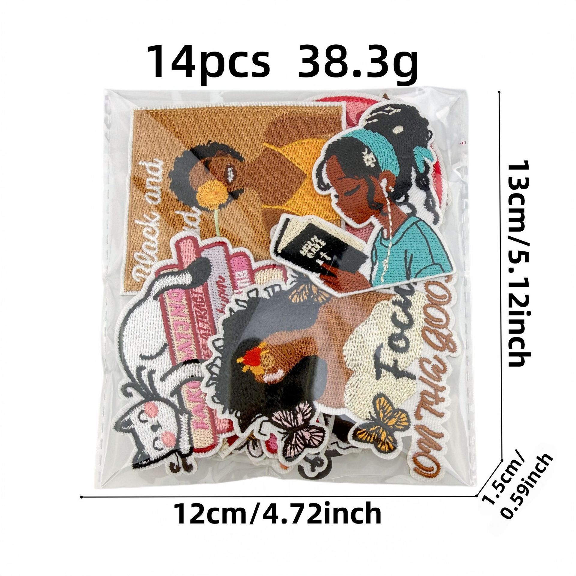 Black Girl Iron On Patches Emb - Women Bags Pictures 评论和价格