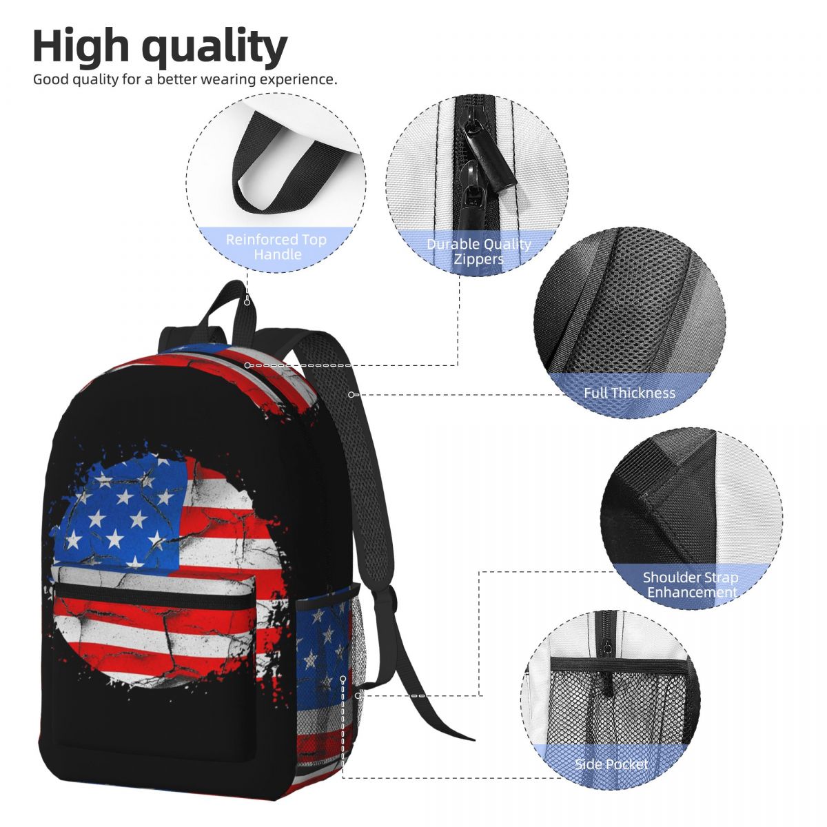 USA America American Flag Back - Women Bags Usa 评论和价格