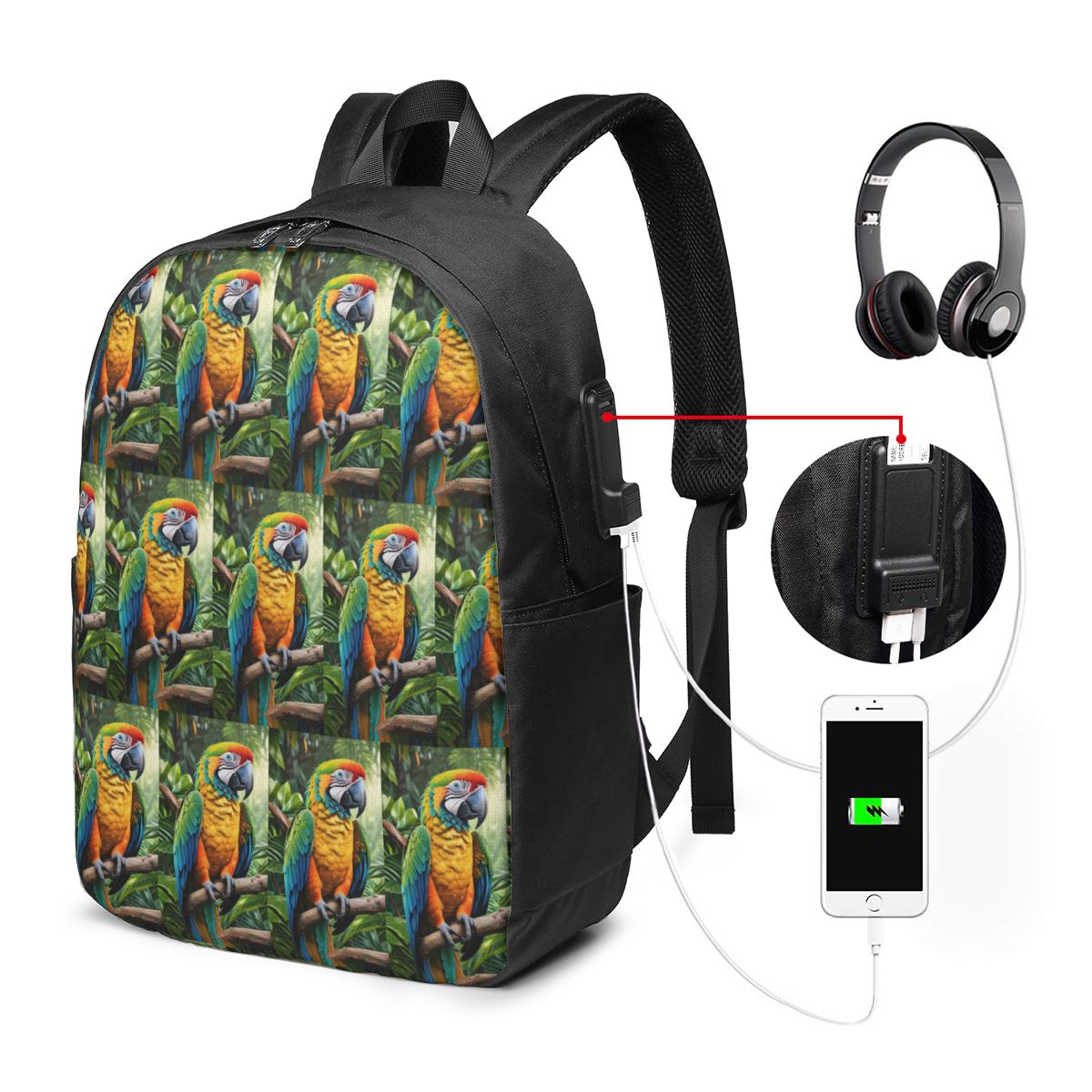 Cute Macaw Parrots Backpack Tr - Women'S Bags Travel 评论和价格